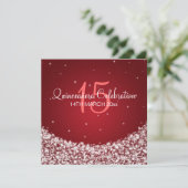 キンセアニェラお祝いパーティースタースパークルレッド 招待状 (スタンド正面)