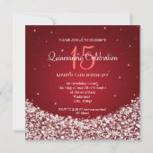 キンセアニェラお祝いパーティースタースパークルレッド 招待状 (裏面)