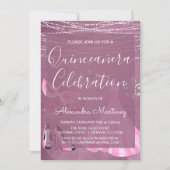 キンセアニェラお祝いパープルマスカレードパーティー 招待状 (正面)