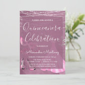 キンセアニェラお祝いパープルマスカレードパーティー 招待状 (スタンド正面)