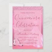 キンセアニェラお祝いピンクマスカレードパーティー 招待状 (正面)