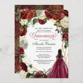 キンセアニェラお祝いブルゴーニュフローラアフロラティナ 招待状 (正面/裏面)