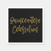 キンセアニェラお祝い15th誕生日ナプキンス スタンダードカクテルナプキン (正面)