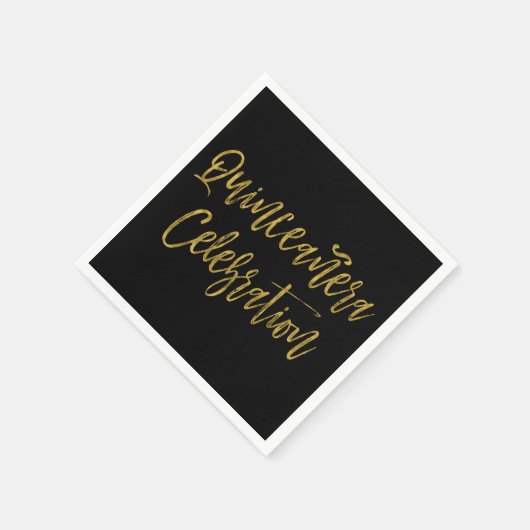 キンセアニェラお祝い15th誕生日ナプキンス スタンダードカクテルナプキン (角)
