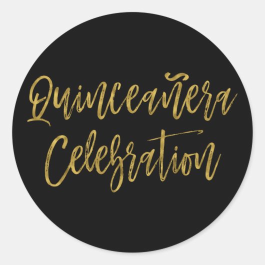 キンセアニェラお祝い |第15誕生日 ラウンドシール (正面)