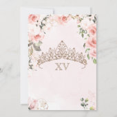 キンセアニェラかわいらしピンクビューティフル赤面バラ15th 招待状 (裏面)