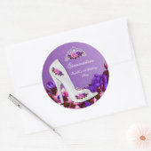 キンセアニェラかわいらしプリンセスパープルピンクローズ3R ラウンドシール (封筒)
