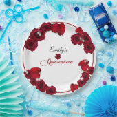 キンセアニェラかわいらしレッドローゼスダイヤモンド ペーパープレート (パーティー)