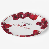キンセアニェラかわいらしレッドローゼスダイヤモンド ペーパープレート (アングル)