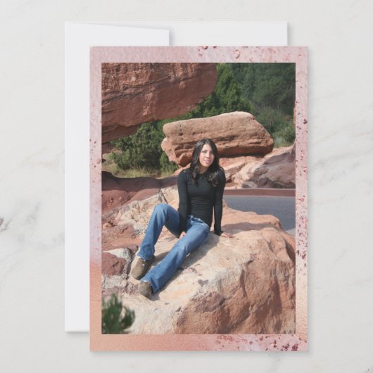 キンセアニェラとマスエレガントバラ金ゴールド写真 招待状 (裏面)