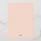 キンセアニェラとマスエレガントボタニカルバラ金ゴールド 箔招待状 (裏面)