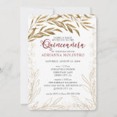 キンセアニェラとマスラグジュアリーレッドと葉金ゴールド 招待状 (正面)