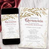 キンセアニェラとマスラグジュアリーレッドと葉金ゴールド 招待状