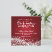 キンセアニェラのエレガントなパーティーのきらめくな波2の赤 招待状 (スタンド正面)