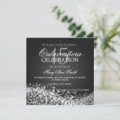 キンセアニェラのエレガントなパーティーのきらめくな波2の黒 招待状 (スタンド正面)