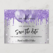 キンセアニェラのスミレ色の風船が日付を保存 案内ポストカード (正面)