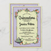 キンセアニェラのパーティーの不思議の国のティーポットの茶招待 招待状 (正面/裏面)