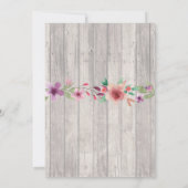 キンセアニェラのパーティーは素朴な木製の花の招待をつけます 招待状 (裏面)