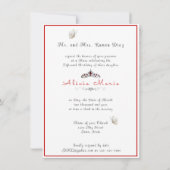 キンセアニェラの少女が赤いガウンを着てアトリウムに入る 招待状 (裏面)