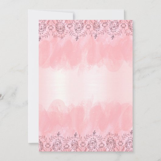 キンセアニェラの招待状の赤面のピンクの第15誕生日 招待状 (裏面)