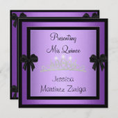 キンセアニェラの紫色の黒い宝石のティアラフォーマルな1 招待状 (正面/裏面)