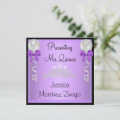 キンセアニェラの紫色の黒い銀製の宝石のティアラ 招待状 (スタンド正面)