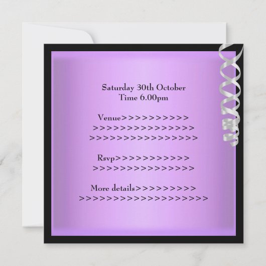 キンセアニェラの紫色の黒い銀製の宝石のティアラ 招待状 (裏面)