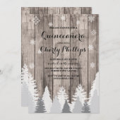 キンセアニェラの誕生会の冬の木の招待 招待状 (正面/裏面)