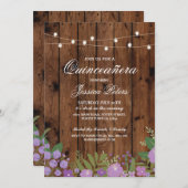 キンセアニェラの誕生会の花の木製の招待第15 招待状 (正面/裏面)