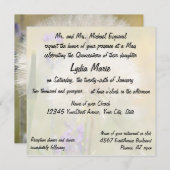 キンセアニェラの誕生日の固まりのタンポポ 招待状 (正面/裏面)