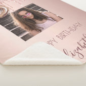 キンセアニェラの誕生日フォトバラ金ゴールドピンクの乾燥 シェルパブランケット (3/4)