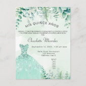 キンセアニェラの魅惑の森のシダのドレス インビテーションポストカード (正面)