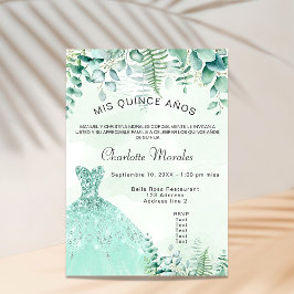 キンセアニェラの魅惑の森のシダのドレス 招待状