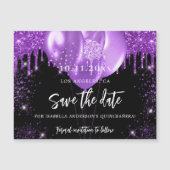 キンセアニェラの黒紫色の風船は日付を保存 (正面)