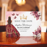 キンセアニェラは日付を保存フローラブルゴーニュ セーブザデート<br><div class="desc">フローラBurgundy Save the Date誕生日招待状とのスタイルであなたのキンチェニェラを発表。このエレガントデザインは、繊細なフローラアクセントで飾られた豊かなブルゴーニュの色合いを特徴とし、時代を超越したお祝いに最適。洗練されたレイアウトは、すべての重要な詳細を提供し、ゲストが特別な日に自分のカレンダーをマークすることを保証する。金ゴールドや他の色と組み合わせても、ブルゴーニュなトーンはロマンスと壮大さを呼び起こす。この美しく細工された日付を除き、あなたのイベントが覚えておくべき一つであることを確認して、あなたのキンセアニラのトーンを設定しなさい。</div>