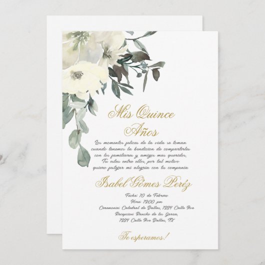 キンセアニェラへの招スペインの待 招待状 (正面/裏面)