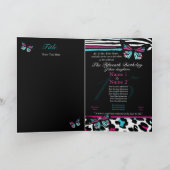 キンセアニェラまたは甘い16蝶招待状、ピンク 招待状 (内部)