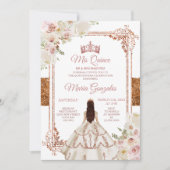 キンセアニェラアイボリークーパーフローラ誕生日クラウン 招待状 (正面)