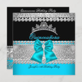 キンセアニェラアクアブルーダイアモンドレースバースデーパーティー 招待状 (正面/裏面)