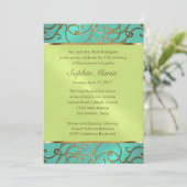 キンセアニェラアクアライムグリーン金ゴールドフィリグラースワーズ 招待状 (スタンド正面)
