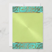 キンセアニェラアクアライムグリーン金ゴールドフィリグラースワーズ 招待状 (裏面)
