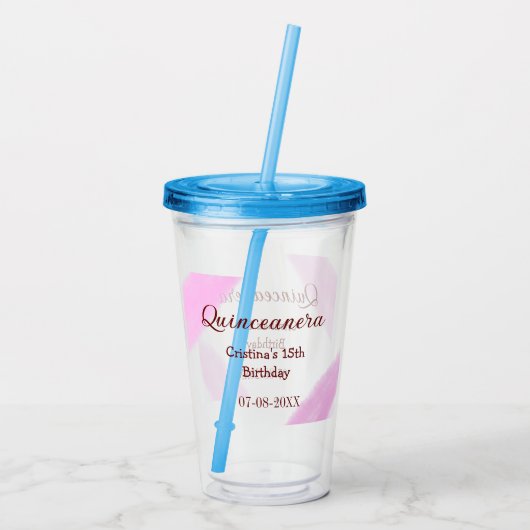 キンセアニェラアノス15th誕生日を追加する名前texture ye アクリルタンブラー (裏面)