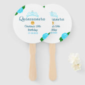 キンセアニェラアノス15th birthday blueバラクラウンアート ハンドファン (正面&裏面)