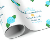 キンセアニェラアノス15th birthday blueバラクラウンアート ラッピングペーパー (ロールコーナー)