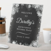 キンセアニェラウィンターワンダーランドスノーフレークウェルカム 台座サイン (インサイチュ)