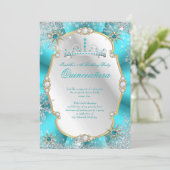 キンセアニェラウィンターワンダーランドティール(緑がかった色)金ゴールドシルバー 招待状 (スタンド正面)