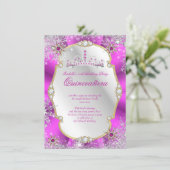 キンセアニェラウィンターワンダーランドホットピンク金ゴールドシルバー 招待状 (スタンド正面)