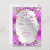 キンセアニェラウィンターワンダーランドホットピンク金ゴールドシルバー 招待状 (正面)