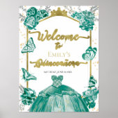 キンセアニェラウェルカムサインエメラルドグリーンドレス ポスター (正面)