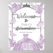 キンセアニェラウェルカムサインラベンダードレスフローラ ポスター (正面)